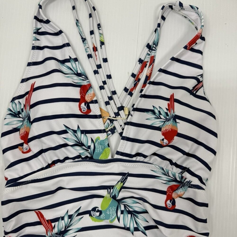 Phurro One Piece Bathing Suit  Parrot Tropical Beach Pool Summer Colorful size M - Picture 4 of 10